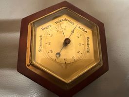 Sechseckige Wetterstation Holz / Messing (d)