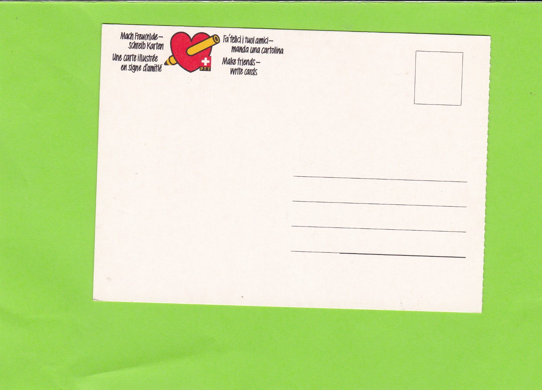 Cartoline postali: Mach Freu(n)de-schreib Karten – Usato da St. Peterzell venduto da neckertal 1