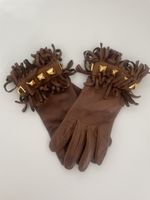 Hermès Lerderhandschuhe, Grösse 7, Braun