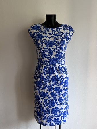 Kleid AMBIANCE Blumenmuster blau weiss Grösse S