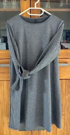 Kleid langarm Tezenis ,Fischgräten-Muster grau,Gr.S