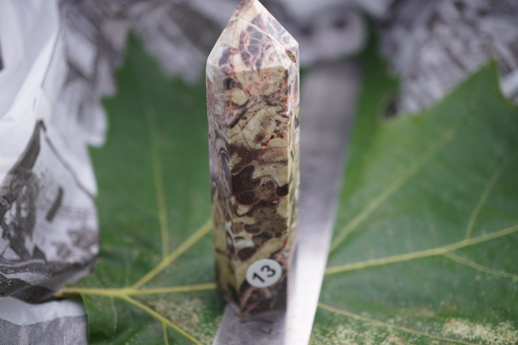 Minerali & Pietre curative: Blumen Jaspis       Spitze         9cm x 2cm – Nuovo e nell'imballaggio originale da Eschenbach SG venduto da topstone 3