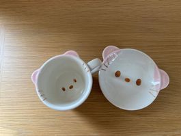 Tasse et soucoupe chat