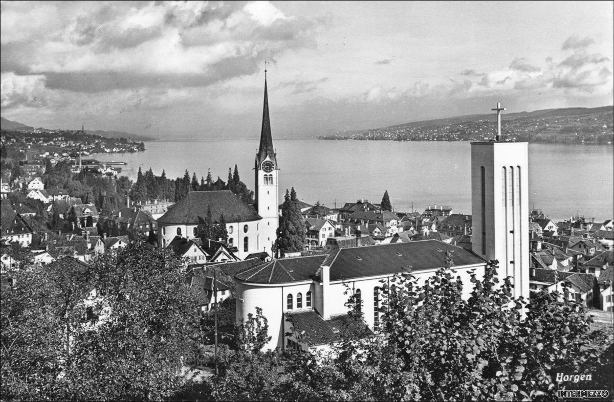 Cartes postales: Horgen // Zwei Kirchen 1955 – D'occasion à Basel par intermezzo12