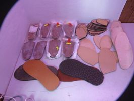 Shoe repair parts insoles soles assorted sizes lot