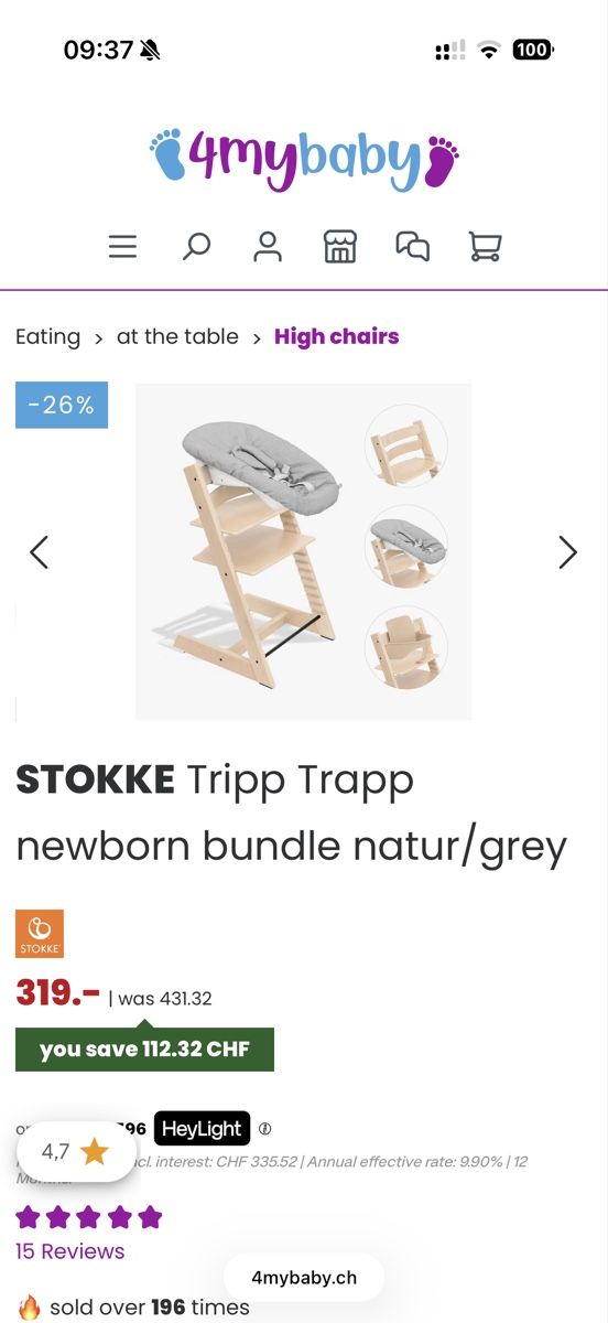Stokke Chaises hautes: Stokke Tripp Trapp newborn bundle beige – D'occasion à Kilchberg ZH par roz_qcj7 2