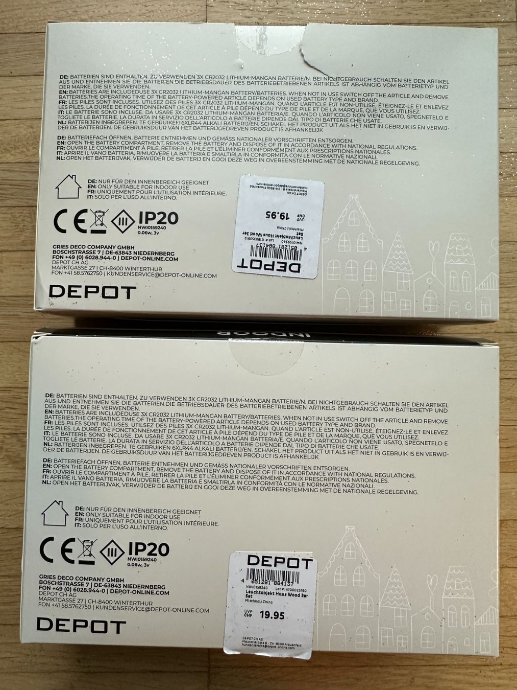 Tutte le decorazioni: Leuchtobjekt 2x 3er Set Häusschen (Batterie) – Usato da Zug venduto da Supervamp 2