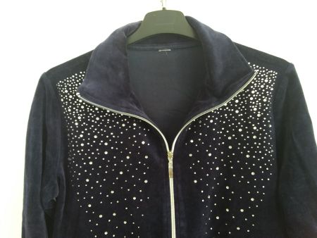 HAUSDRESS mit Strass, d'blau, ca Gr 38, Baumwolle +