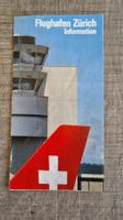 Flughafen Zuerich Information Broschuere mit Plan alt