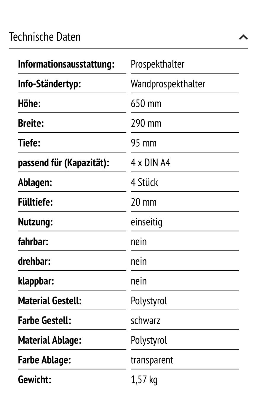 Sonstige Dekorationen & Accessoires: neue Wandprospekthalter, 4 Ablagen, – Neu (gemäss Beschreibung) aus Necker von liq24 3