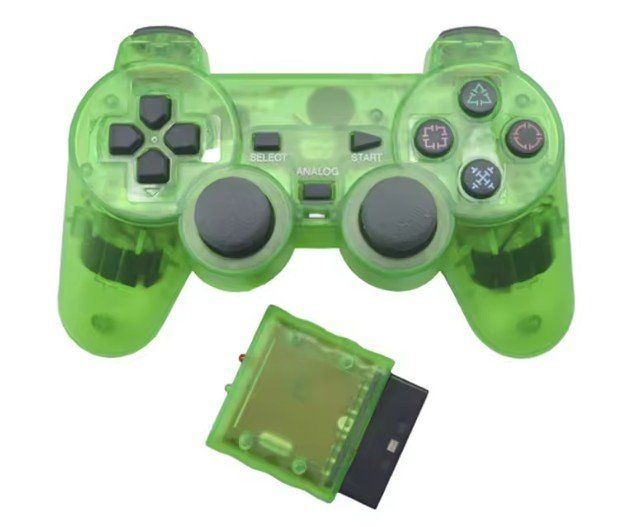 Controller: Playstation 2 Wireless Controller -clear green - NEUWARE PS2 – Nuovo (secondo la descrizione) da Goldau venduto da agestuffer