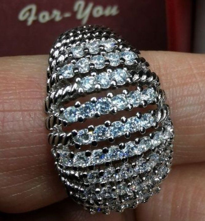 Anelli: Bague argent avec zircons cubiques – Nuovo e nell'imballaggio originale da Reconvilier venduto da Tsma67 9
