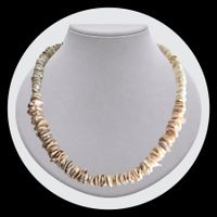 Perlenkette Collier Halskette Keshi bicolor Unikat