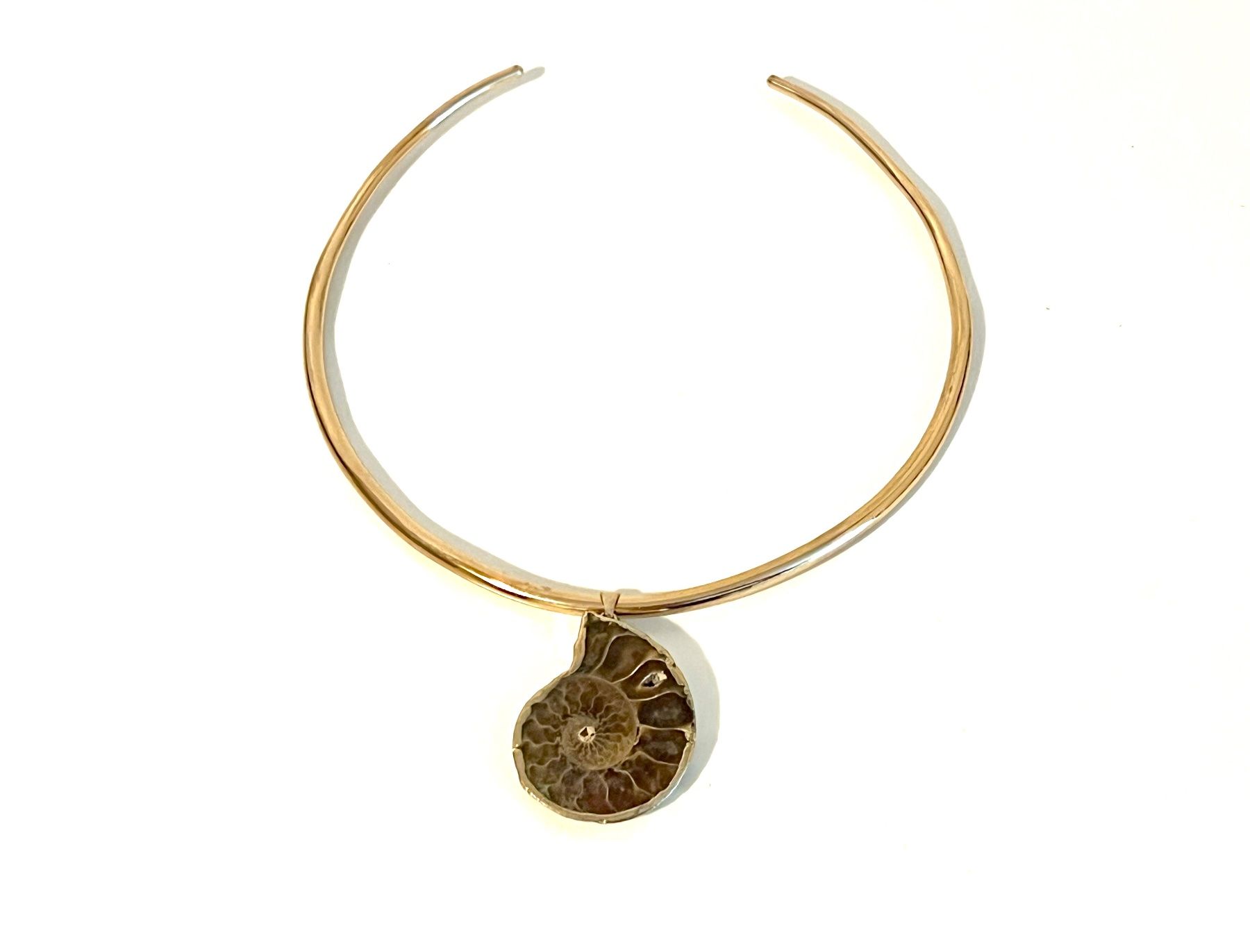 Colliers: Ammonite Fossil Pendant Necklace – Neuf avec emballage d'origine à Rüschlikon par ThereseJewelryDesign 4