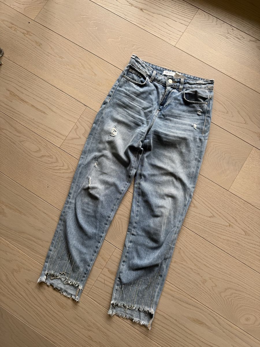 Zara Jeans: Jean Zara taille haute franges perles Taille-32 – Gebraucht aus Genève von rom_8nwv