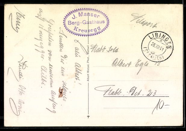 Cartes postales: AK Libingen, Bergwirtschaft Kreuzegg – D'occasion à Berlin par bartko-reher 1