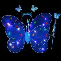 Fee Kostüm |Märchen| mit Lichterkette - zwei teilig - blau