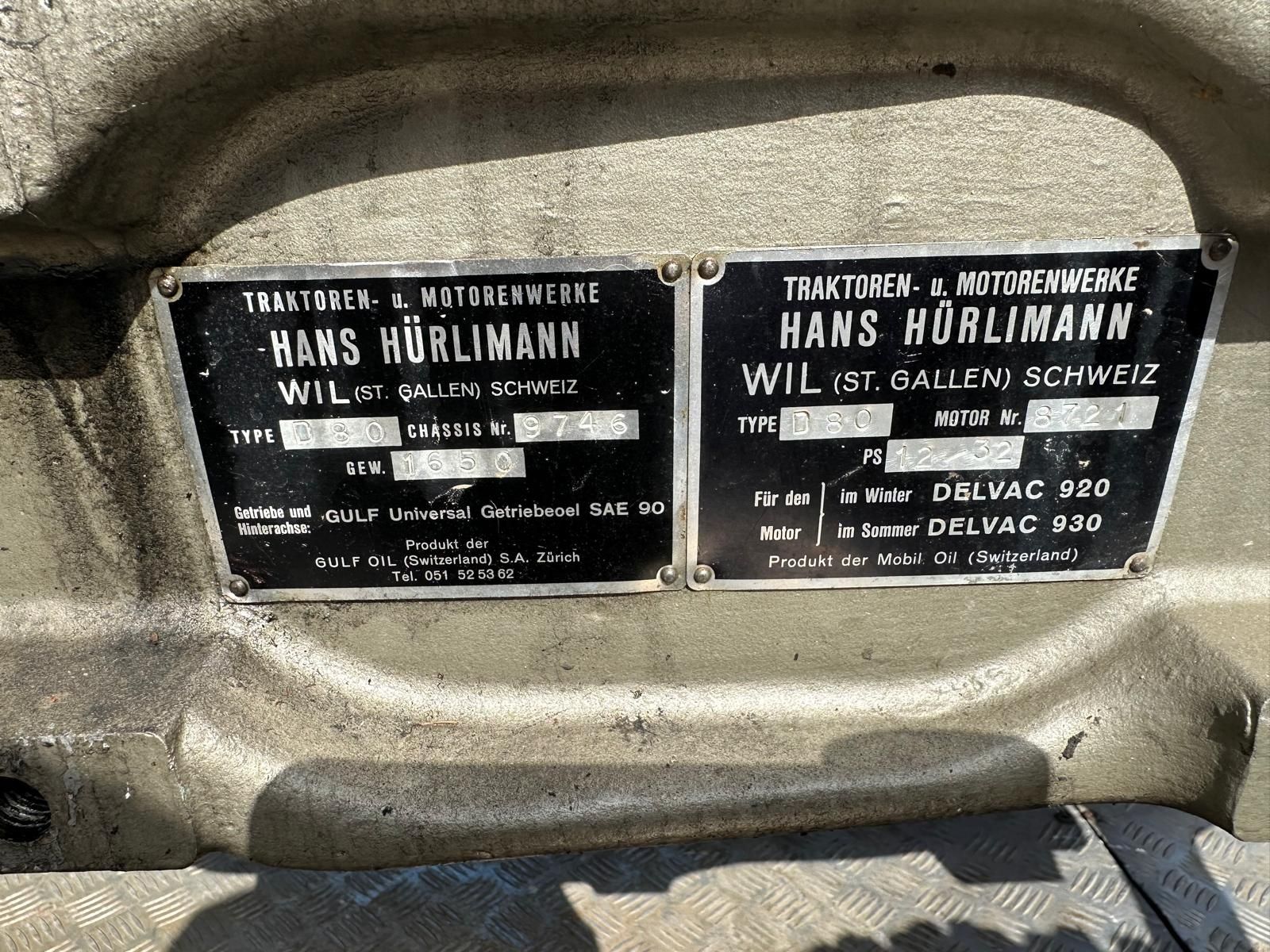 Hürlimann Trattori: Hürlimann D80 Traktor – Usato da Degersheim venduto da ReiflerAutokosmetik 5
