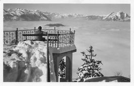 Rigi Kanzeli Blick auf Nebelmeer mit Pilatus und Berneralpen