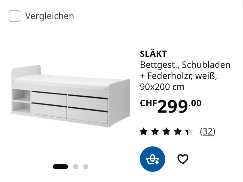 Ikea Betten: Bett mit Schubladen – Neu (gemäss Beschreibung) aus Niederweningen von Waltera0