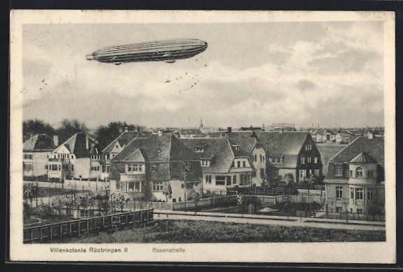 Foto & Poster: Rüstringen, Zeppelin über der Villenko – Usato da Berlin venduto da bartko-reher