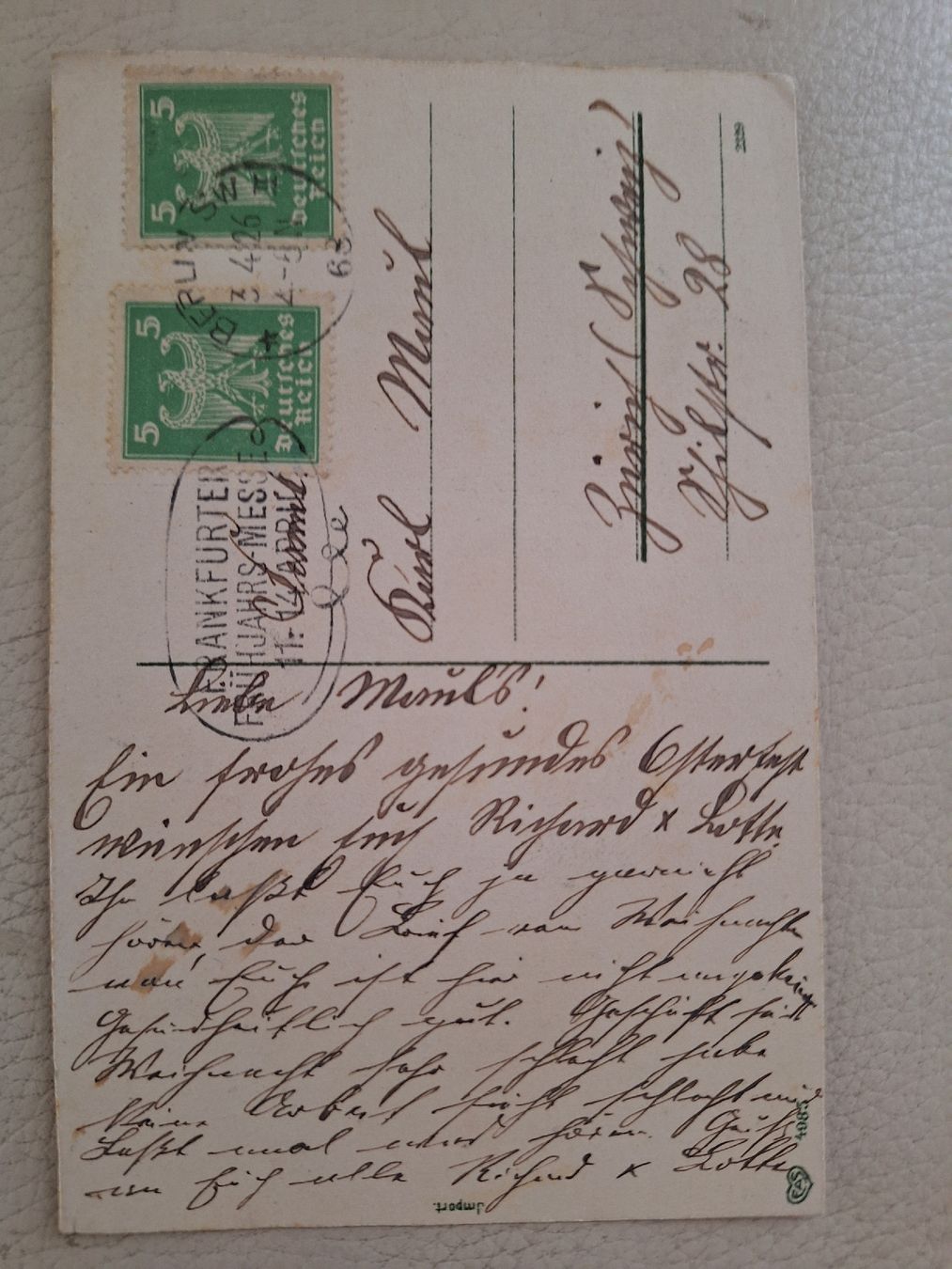 Cartoline postali: alte Osterkarte 1926 – Usato da zumikon venduto da lotegrandote 1