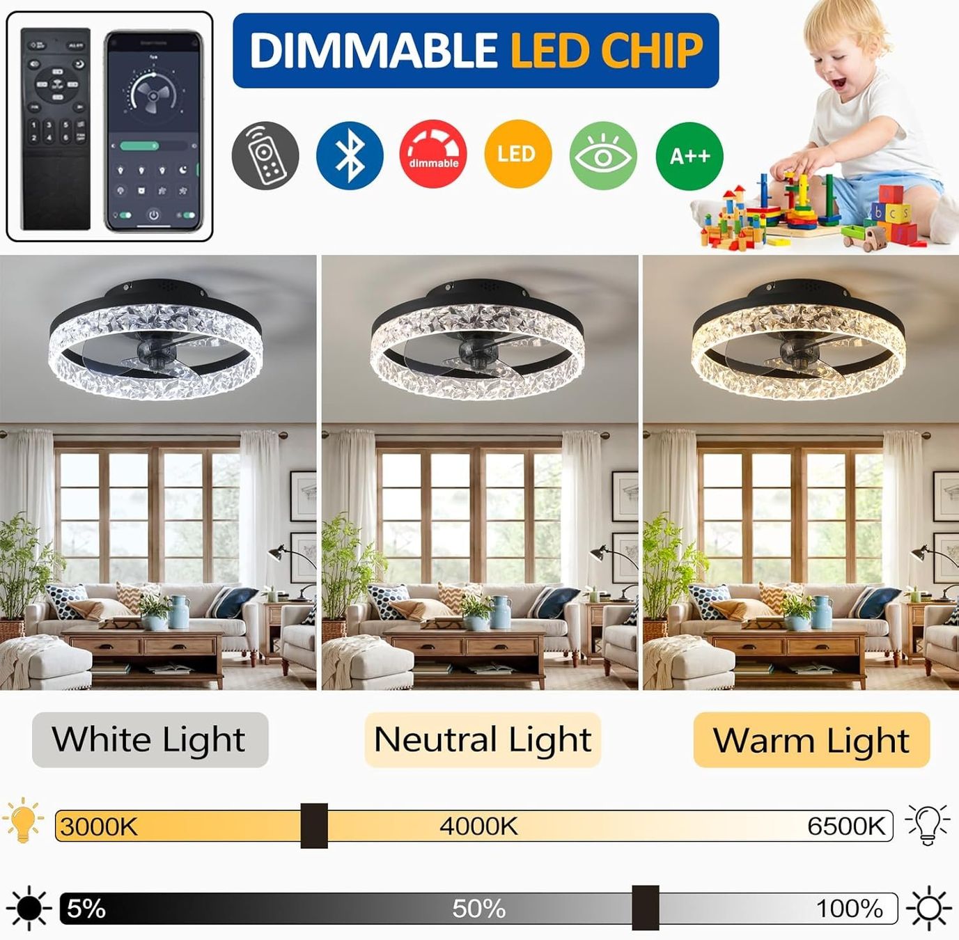 Lampadari & plafoniere: Deckenleuchte LED 40cm mit Ventilator, Deckenventilator – Nuovo e nell'imballaggio originale da Zürich venduto da MueDes 1