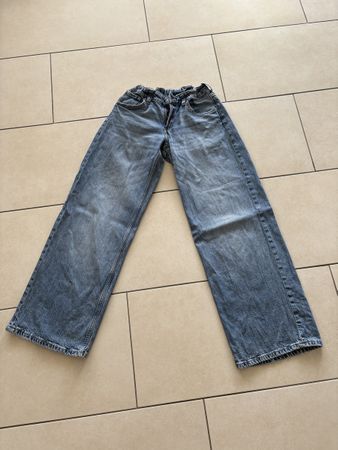 H&M Jeans Wide Leg verstellbare Taille Grösse 158 blau