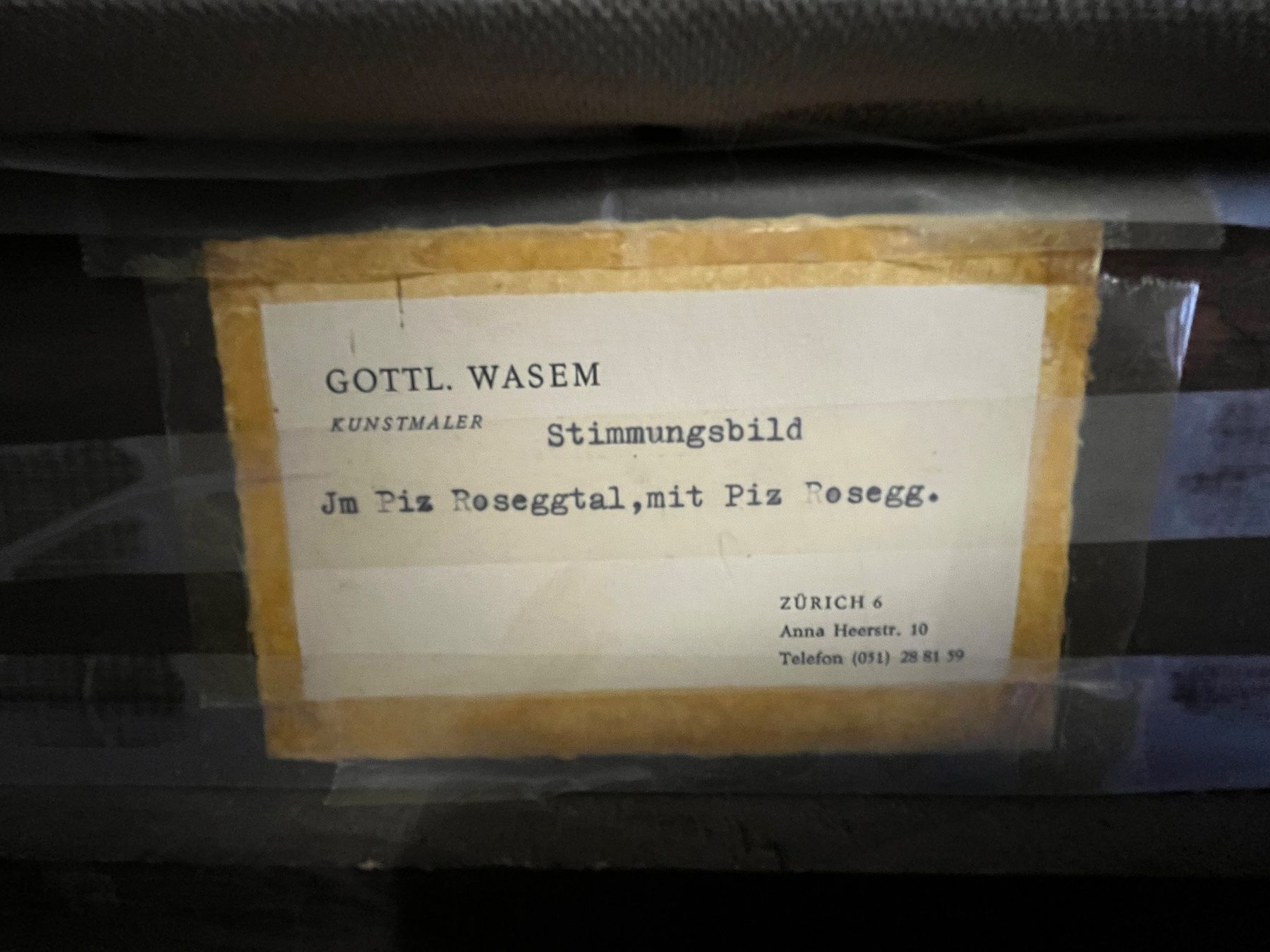 Gemälde: Gottlieb Wasem Zürich – Gebraucht aus Untervaz von Kunstegga 3