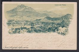 Luzern   :   Litho-Ansichtskarte von 1902