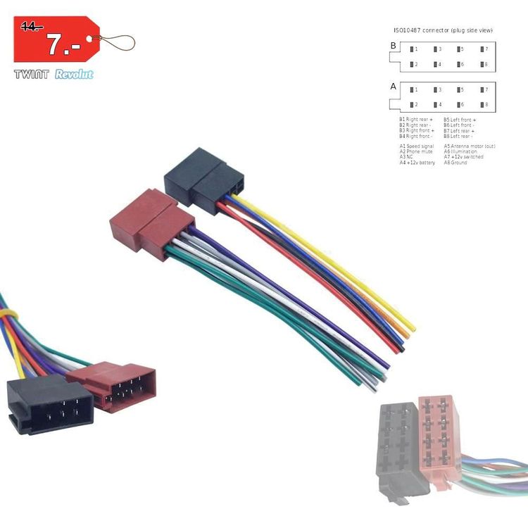 ISO Radio Stromkabel Adapter Für Mitsubishi - 16-polig 12V Autoradio Adapterkabel