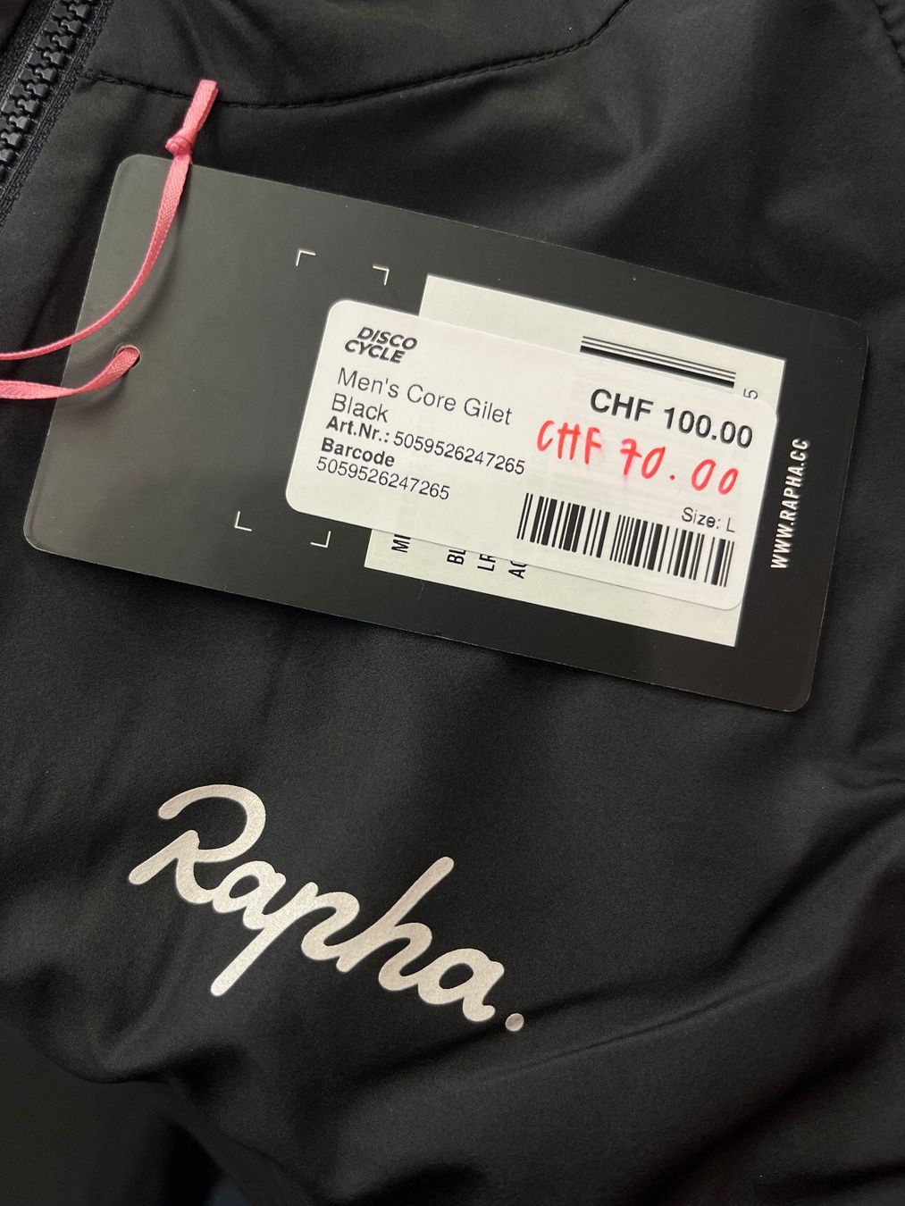 Rapha Gilet & Giacche: % Rapha - Men's Core Gilet - Black L – Nuovo e nell'imballaggio originale da Bern venduto da Disco_Cycle 2