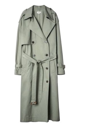 Zadig & Voltaire Trenchcoat aus Baumwolle graugrün Grösse M