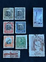 💎 BRASILIEN 9 antike Briefmarken: Sammelsurium ab 19. Jh.🤩