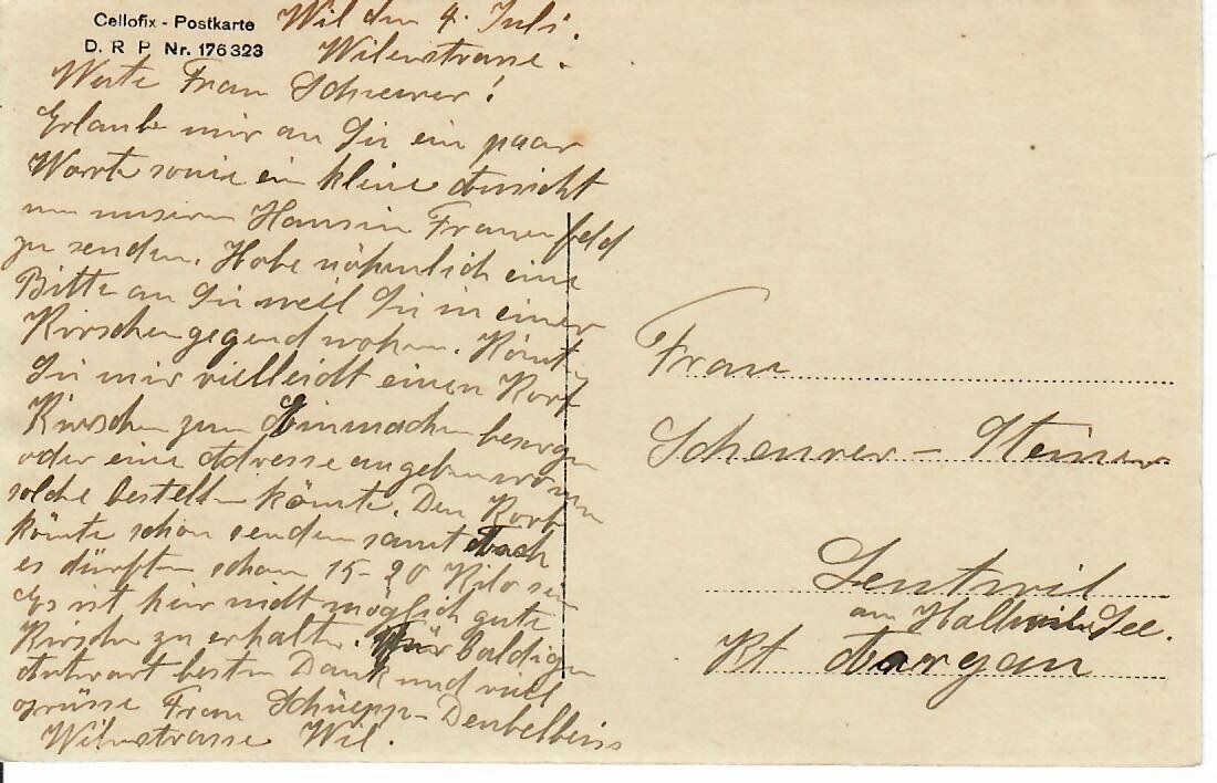 Cartoline postali: Wil - Wilenstrasse – Usato da Hochdorf venduto da Ziegel-16 1