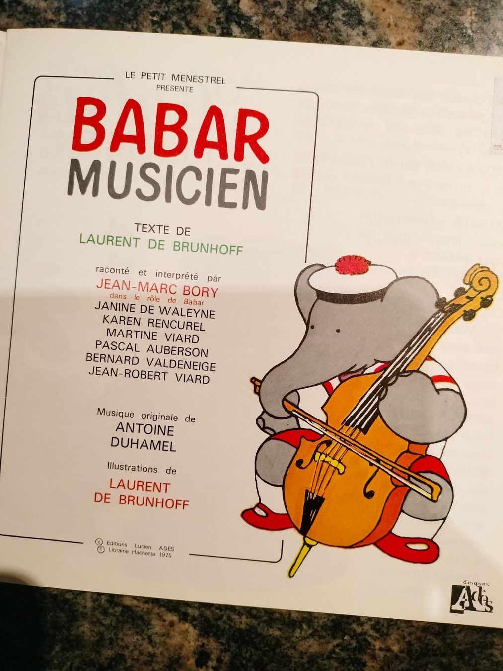Libri: Babar musicien – Usato da Cortaillod venduto da rozinna 1