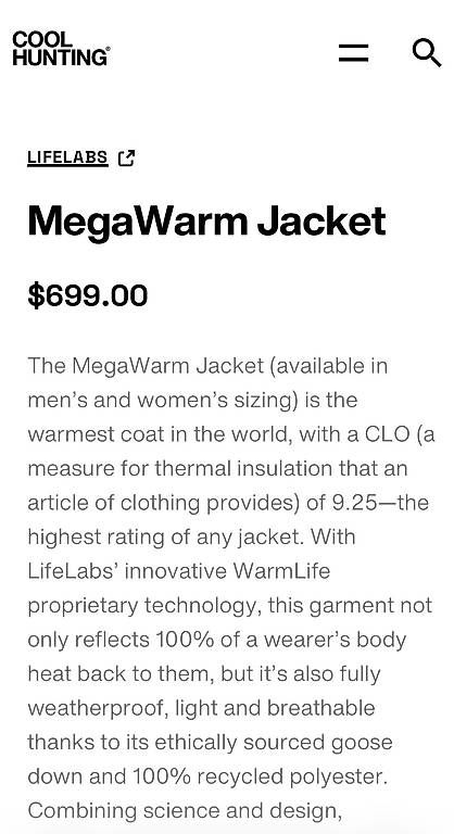 Jacken: Lifelabs Design World?s Warmest Jacket – Gebraucht aus Carouge GE von kat_g2dp 4