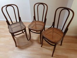3 Stk.Vintage Dining Stühle mit Bentwood- Thonet