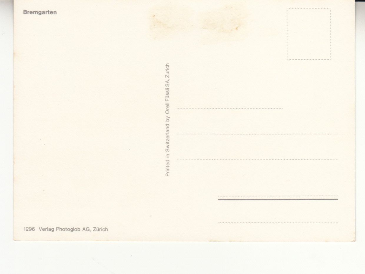 Ansichtskarten: Bremgarten ca. 1970 – Gebraucht aus Bürglen TG von StampGraf 1