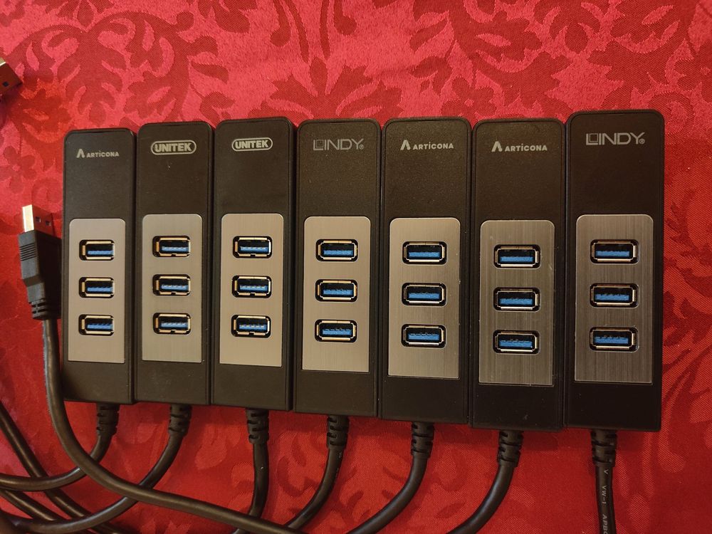 7x USB Hub 3.0 3-Port + GbEthernet Adapter | Kaufen auf Ricardo