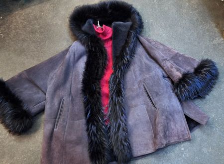 💥oversize-Wintermantel mit Pelzbesatz & Lammfell