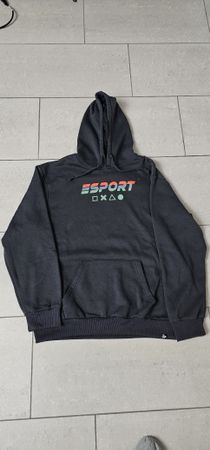 Felpa “ESPORT” da uomo nera con cappuccio – taglia L