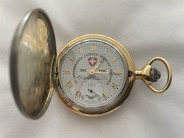 Taschenuhr 150 Jahre Bundesverfassung mit Kette goldfarben