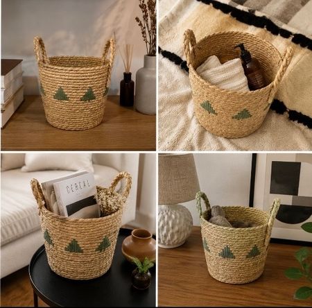 Panier décoratif en fibres naturelles – Très bon état