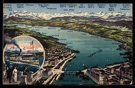 Wollishofen /Zürichsee, Panorama mit Da