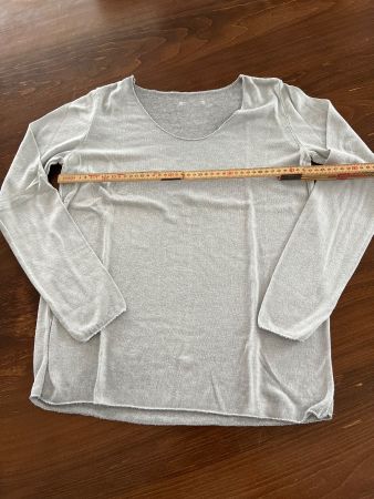 Langarmshirt grau leicht glänzend Gr. S