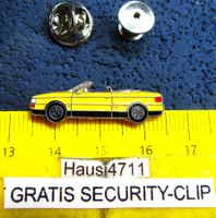 AUDI 80 CABRIOLET GELB AUTO PIN ENAMEL MIT SECURITY-CLIP