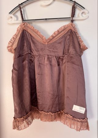 Odd Molly Seidenbluse Grösse 4 / 40 Rosa Spitze Stickerei