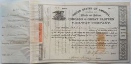Aktie USA: CHICAGO & GREAT EASTERN RAILWAY COMPANY, 1865