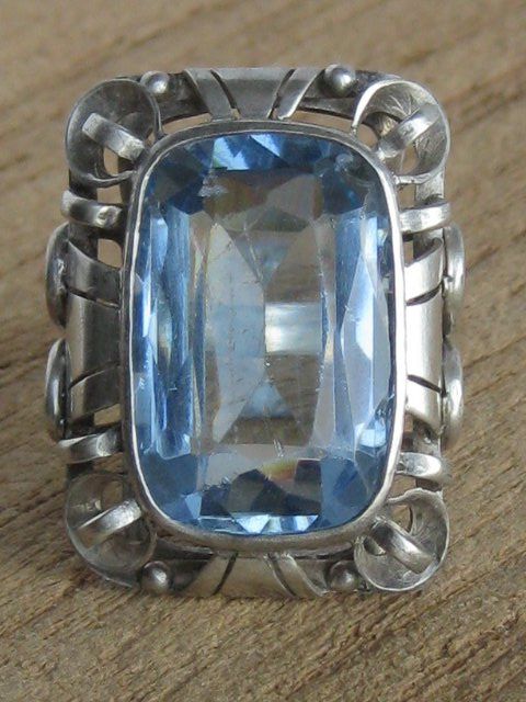 Ringe: Art Deco Ring Silber geprüft blauer Stein antik Gr. 55 – Gebraucht aus Ermatingen von Decovin 4